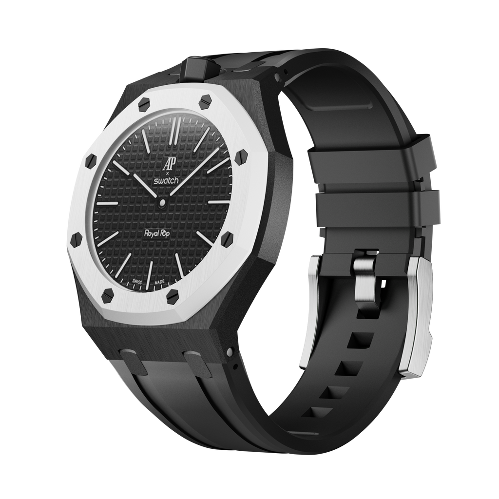 Silikonkautschukarmband für AP x Swatch Royal Pop Ocho Negro