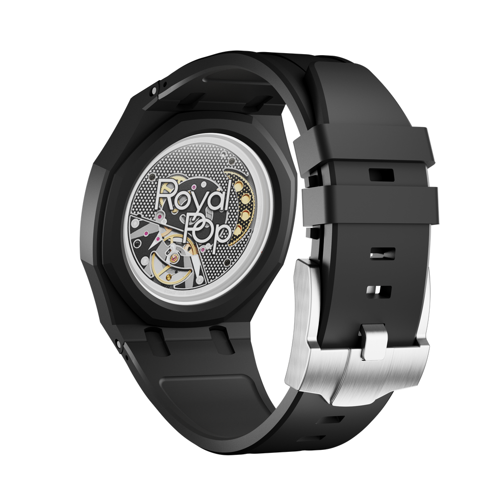 Silikonkautschukarmband für AP x Swatch Royal Pop Ocho Negro