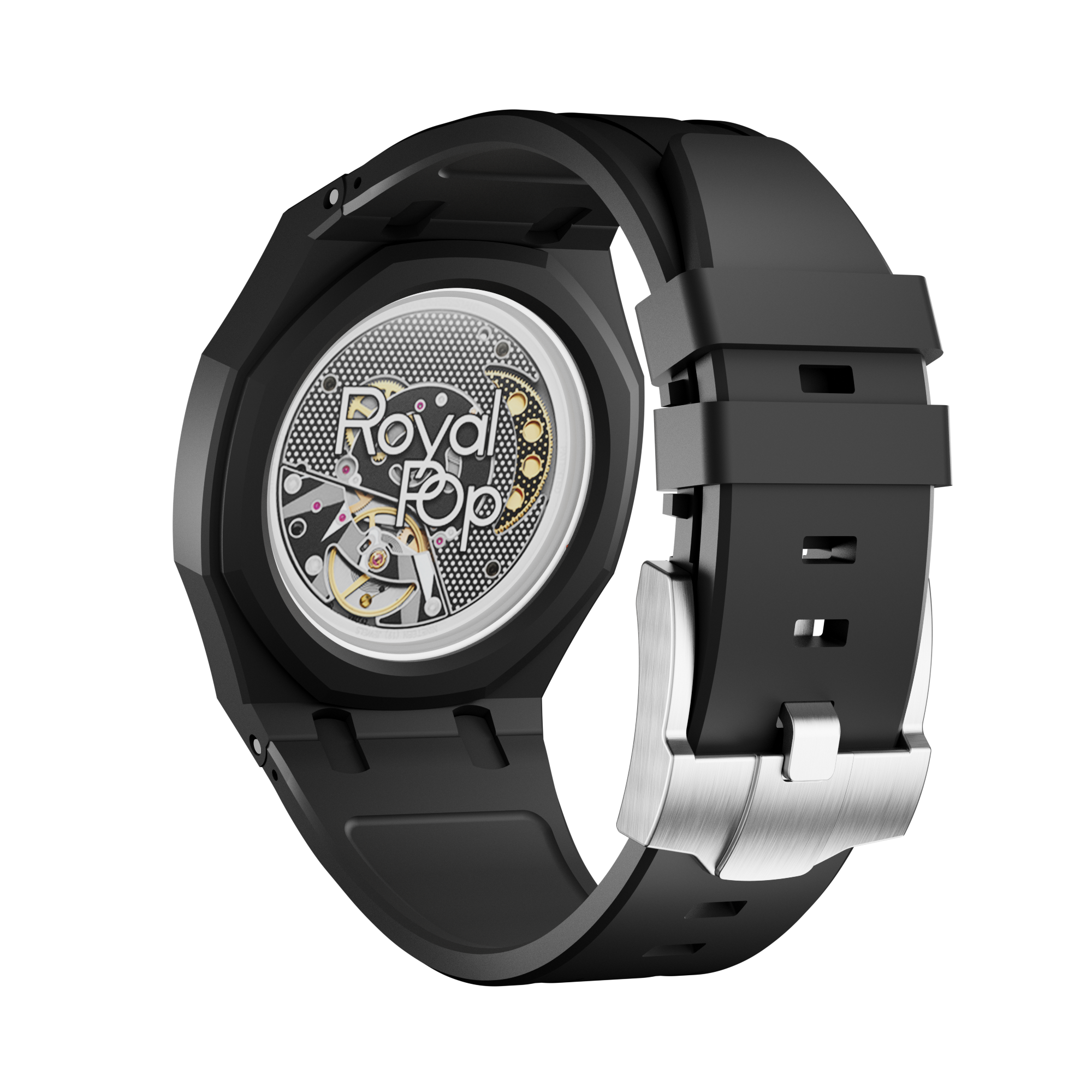 Silikonkautschukarmband für AP x Swatch Royal Pop Ocho Negro
