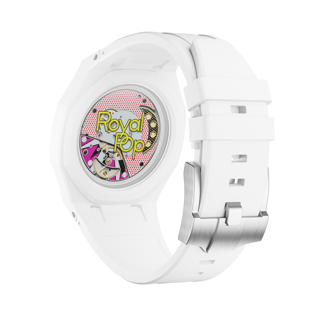Silikonkautschukarmband für AP x Swatch Royal Pop Huit Blanc