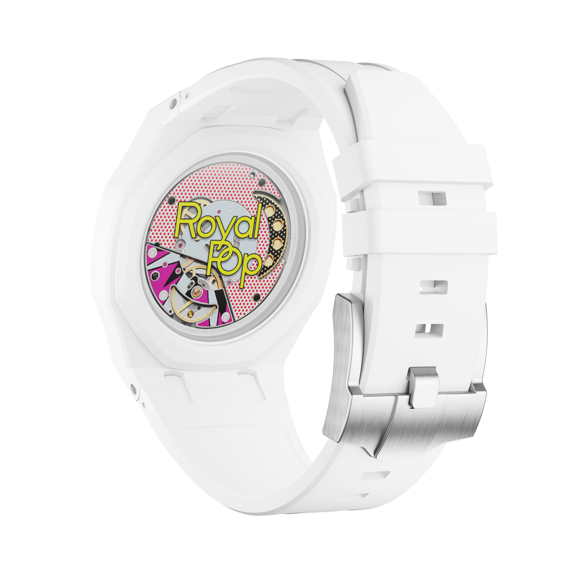 Silikonkautschukarmband für AP x Swatch Royal Pop Huit Blanc