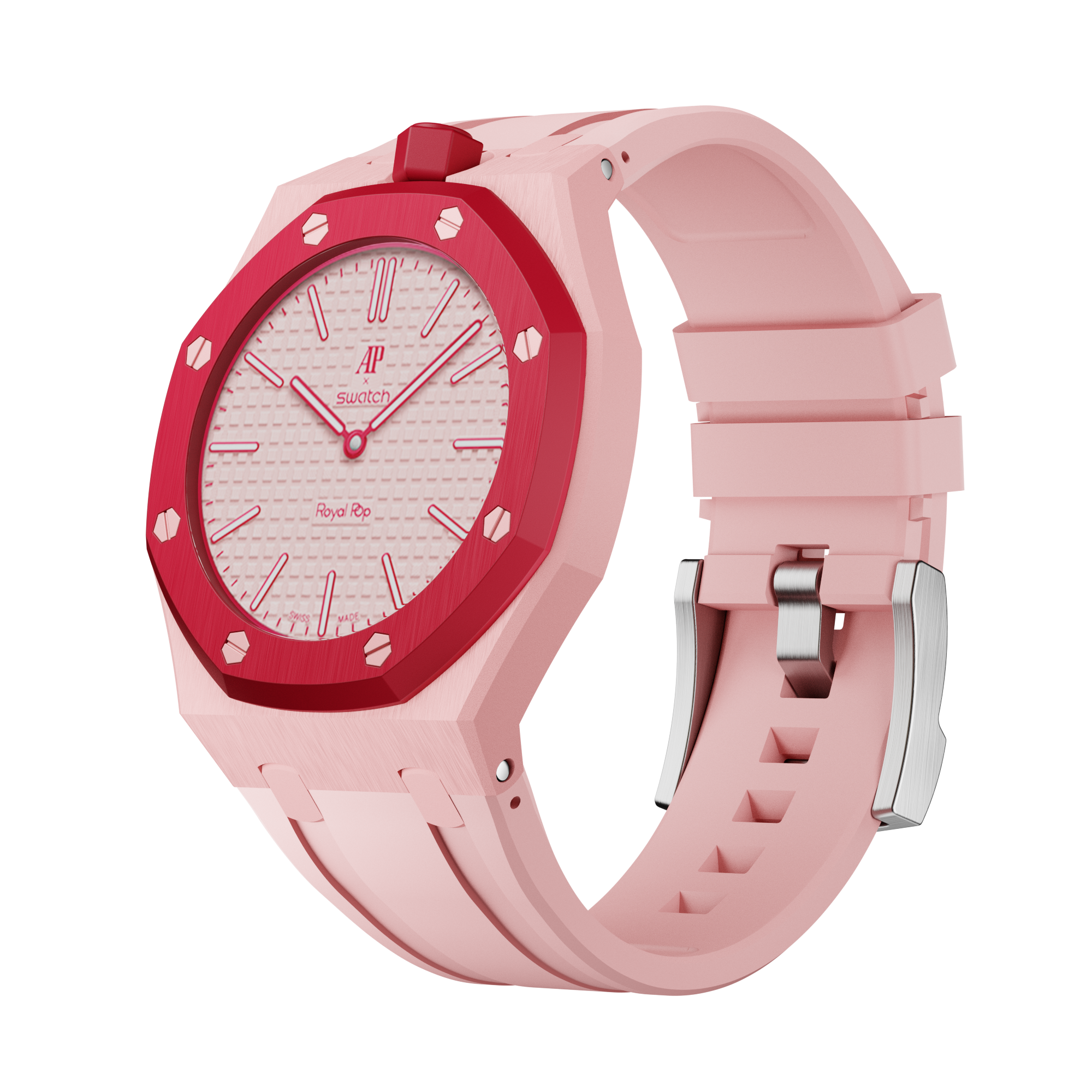 Silikonkautschukarmband für AP x Swatch Royal Pop Otto Rosso