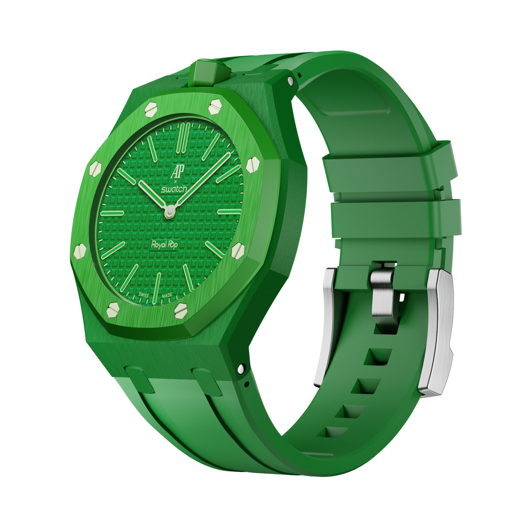 Silikonkautschukarmband für AP x Swatch Royal Pop Green Eight