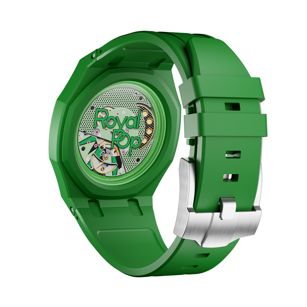 Silikonkautschukarmband für AP x Swatch Royal Pop Green Eight