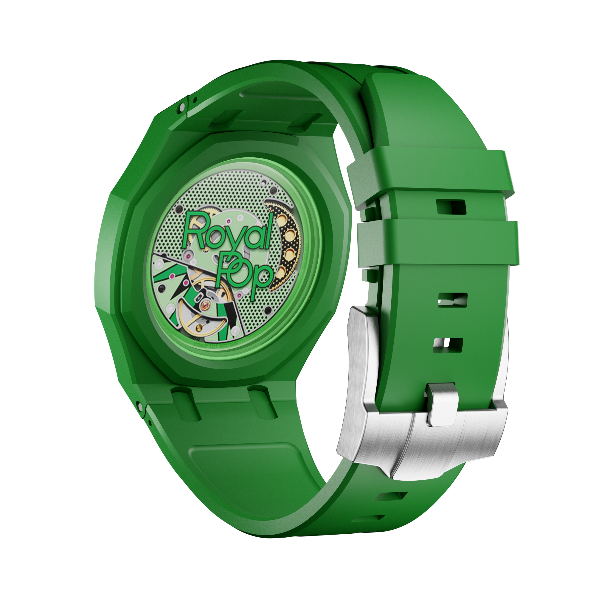 Silikonkautschukarmband für AP x Swatch Royal Pop Green Eight