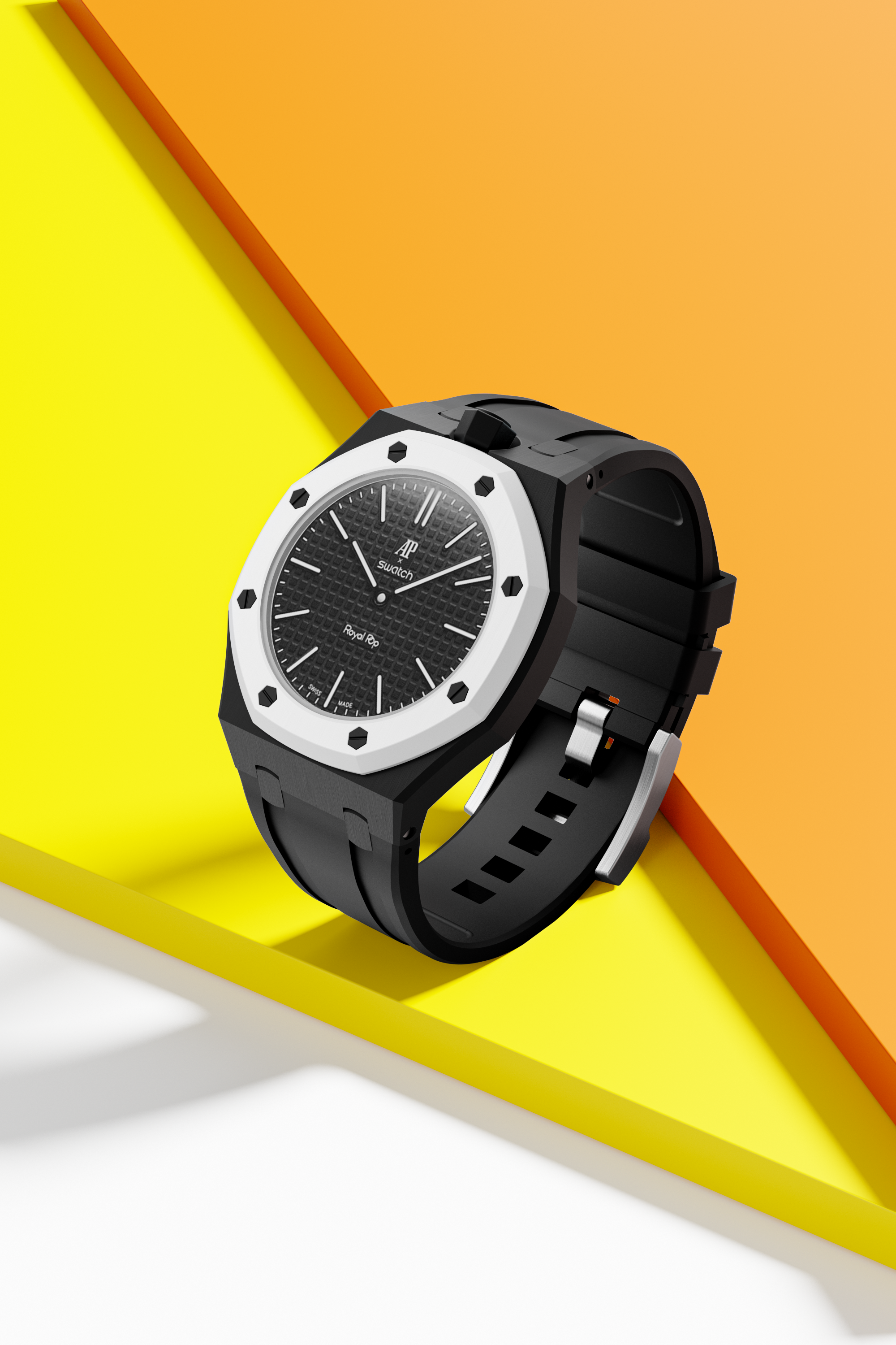 Silikonkautschukarmband für AP x Swatch Royal Pop Ocho Negro