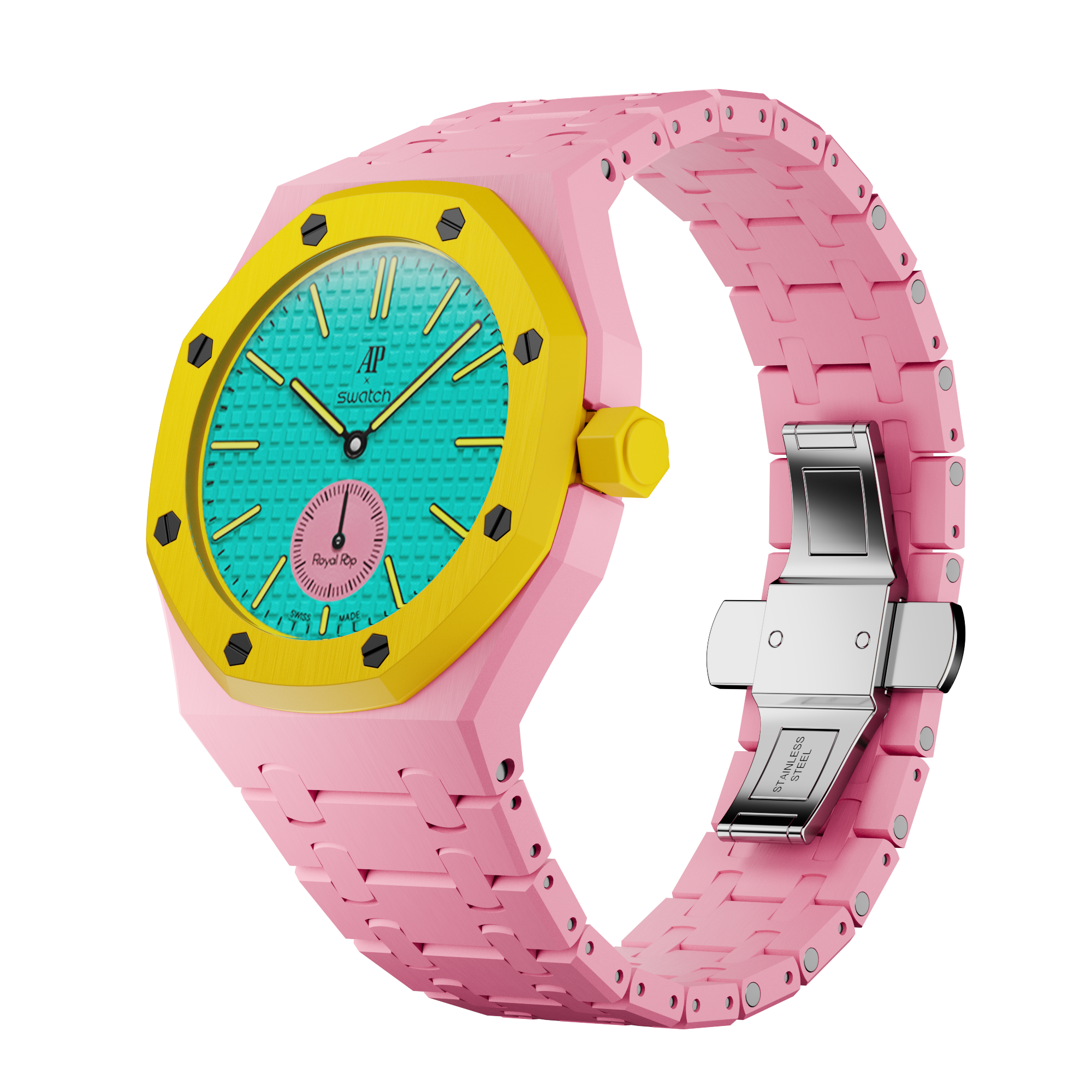 Pop Case Ceraspectra Für AP x Swatch Royal Pop Otg Rosa