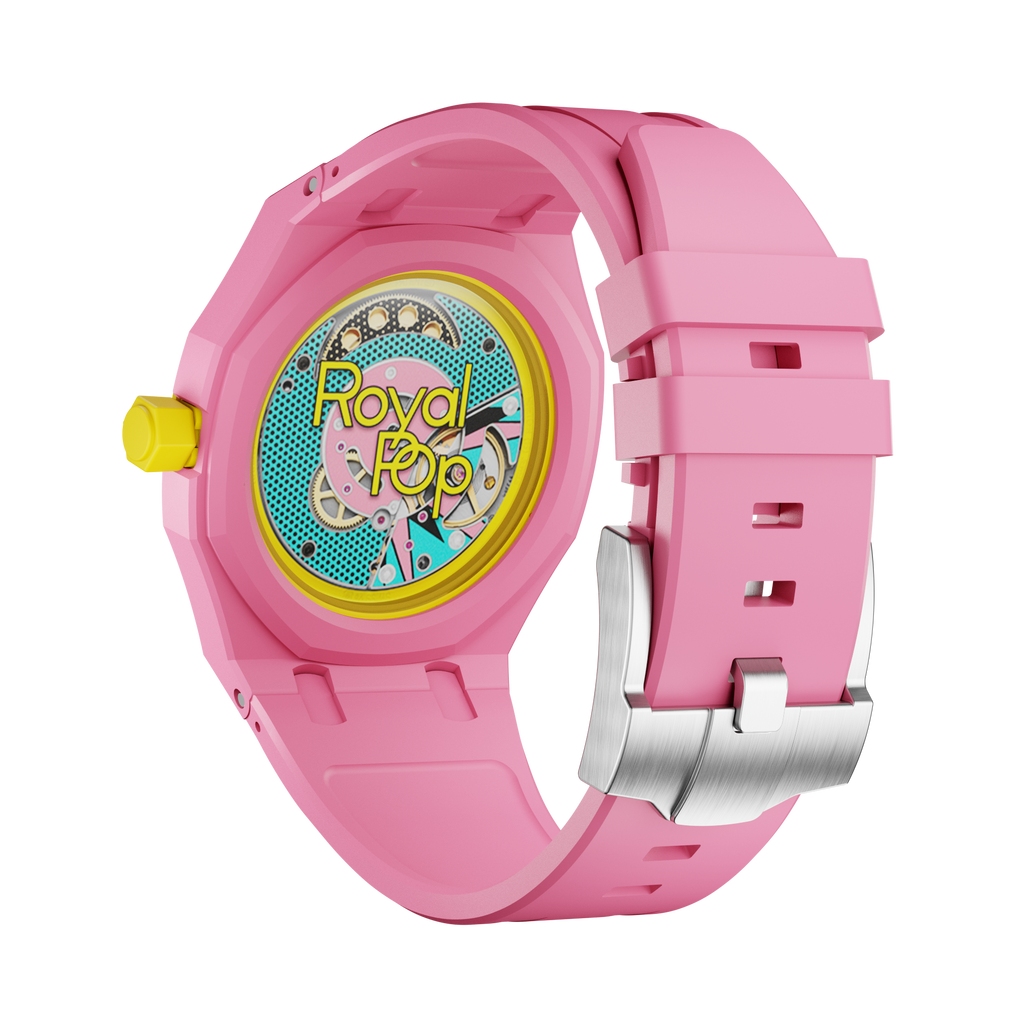 Silicone Rubber Strap For AP x Swatch Royal Pop Otg Roz