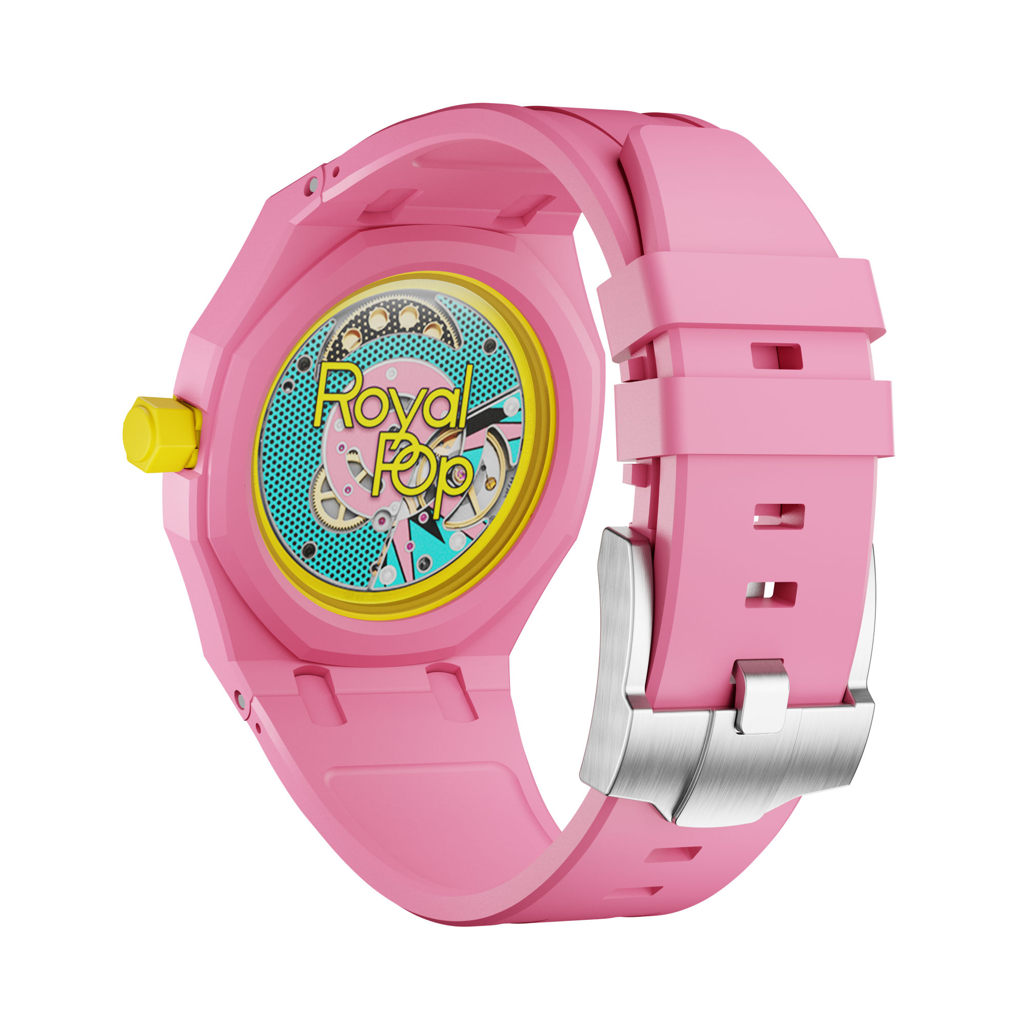 Silicone Rubber Strap For AP x Swatch Royal Pop Otg Roz